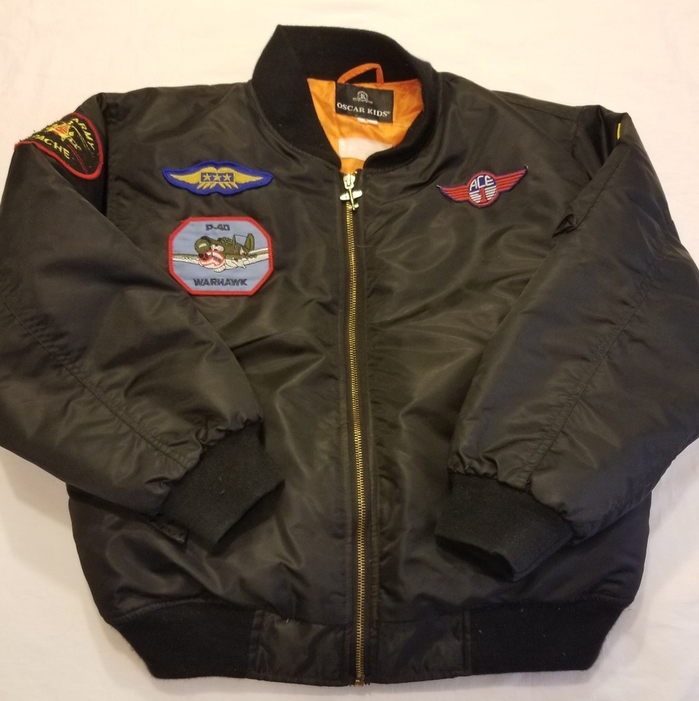 SOLD Kids Warhawk Military Bomber black Jacket